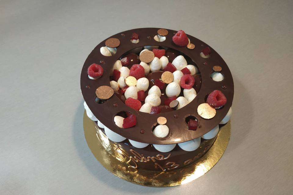 Entremets chocolat framboise