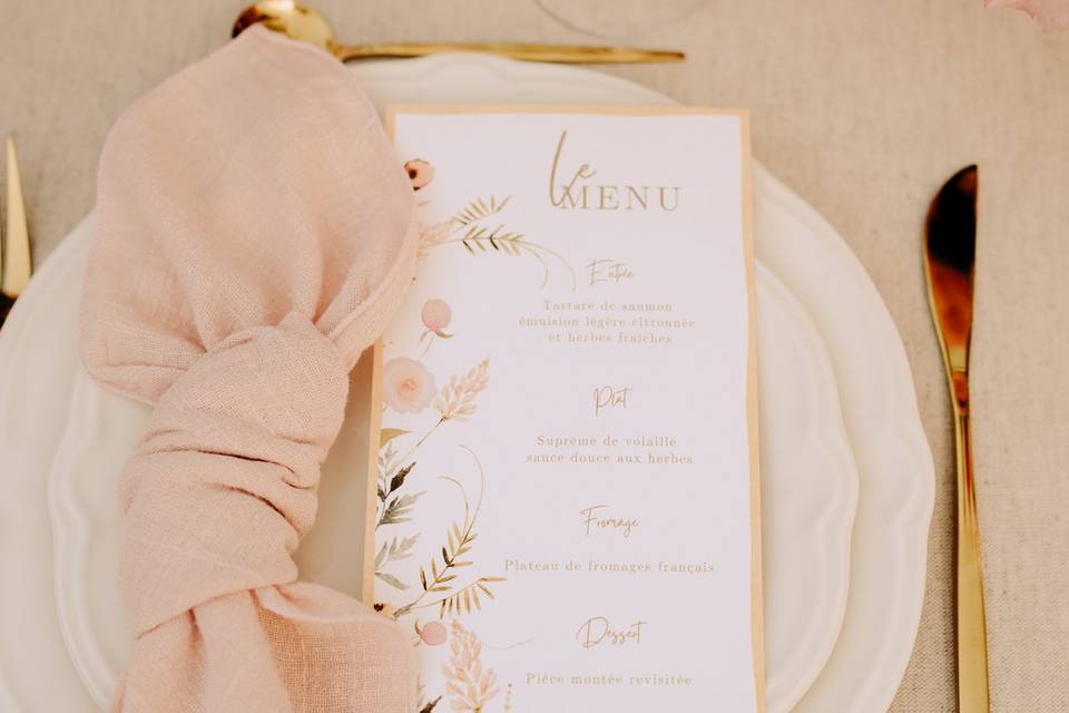 Menu mariage garden party