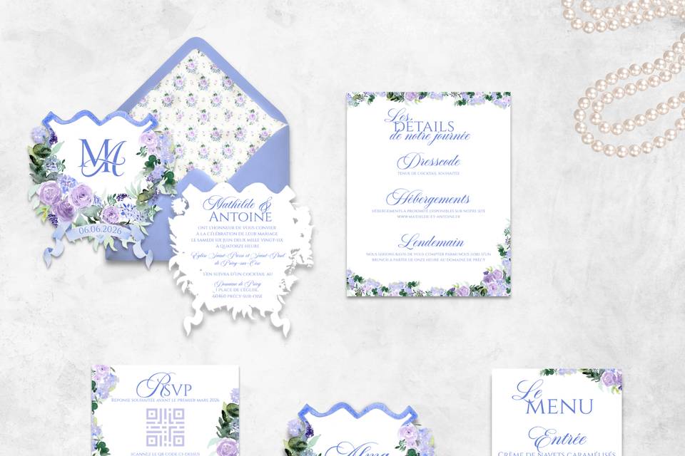 Papeterie mariage bridgerton