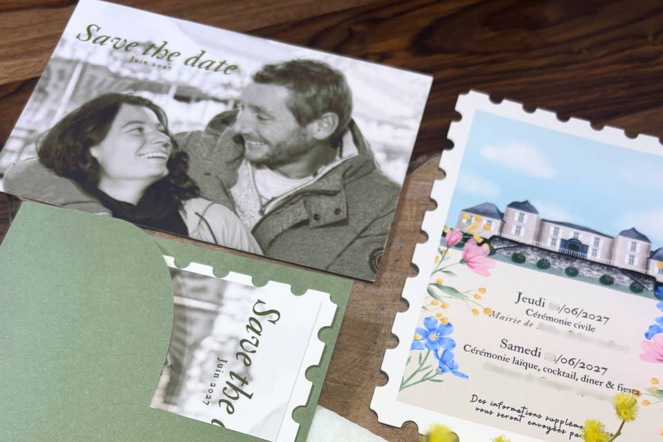 Timbre et carte postale