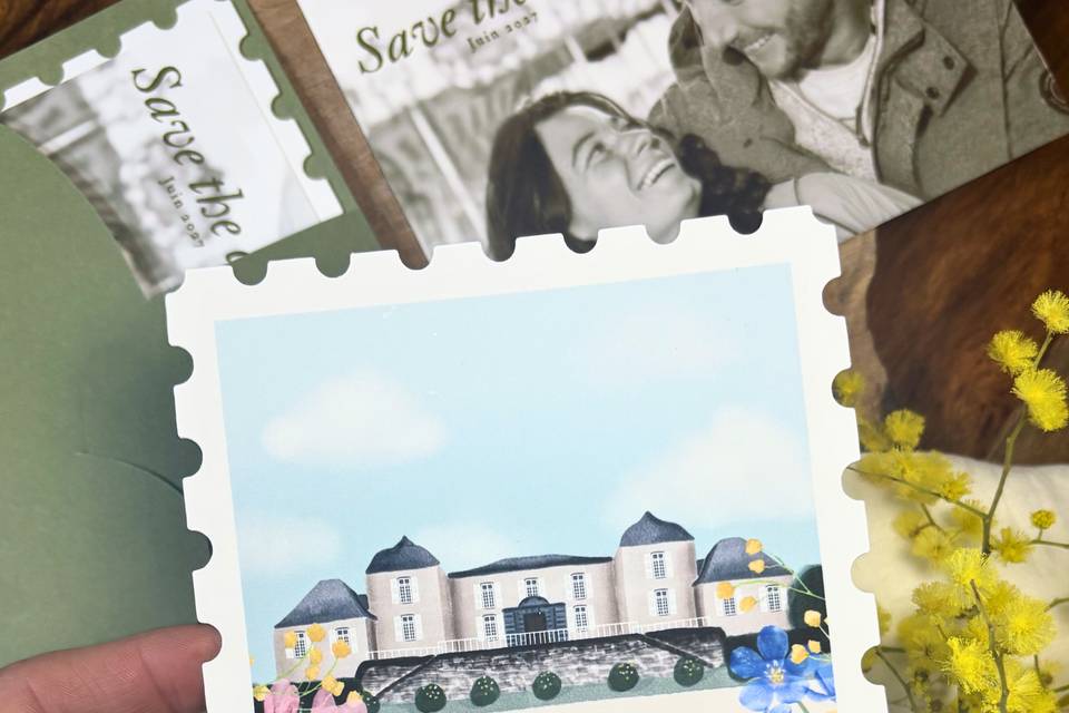 Timbre et carte postale