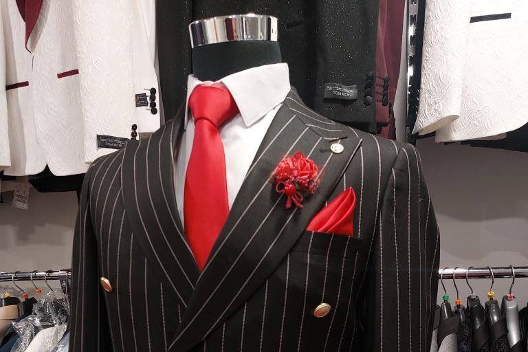 Costume croisé rayé borsalino