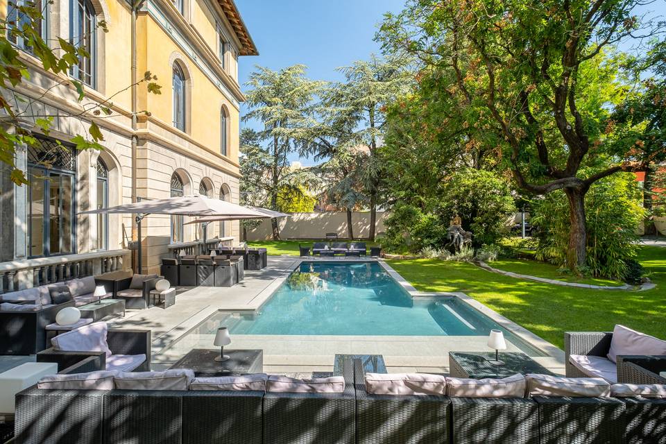 La piscine au sel chauffée