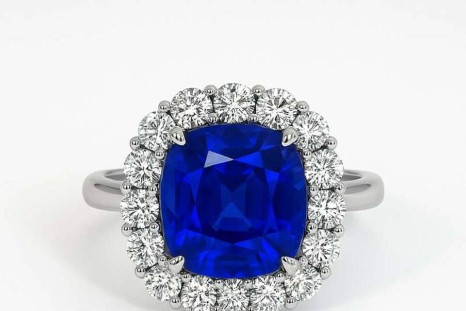 Bague saphir et diamants