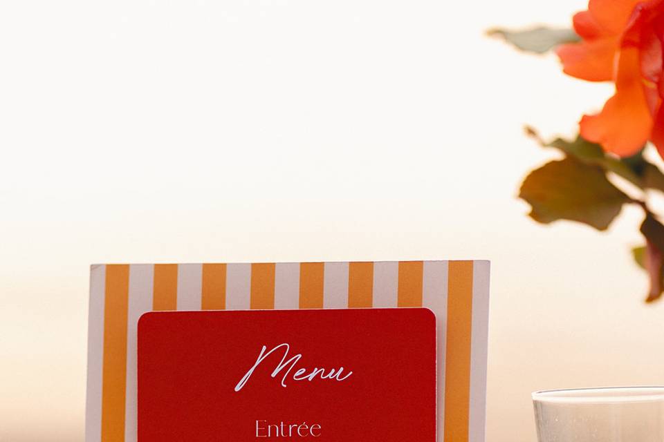 Menu et Nom de table