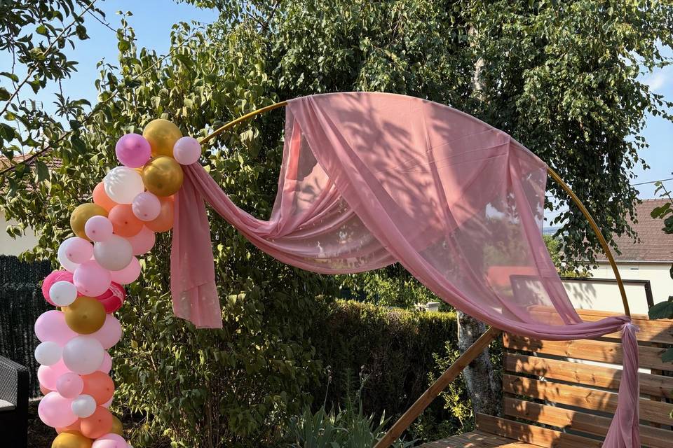Arche rose & ballons