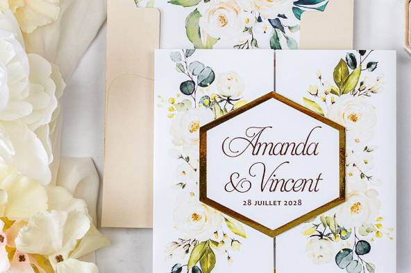 Faire-part de mariage élégant