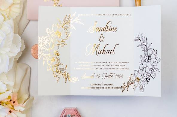Faire-part de mariage élégant