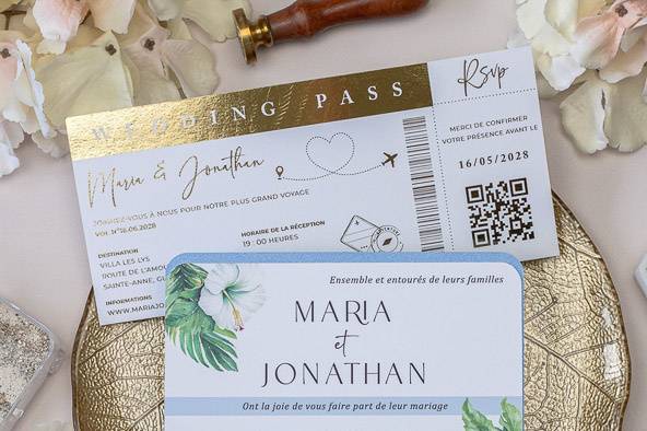 Faire-part de mariage élégant