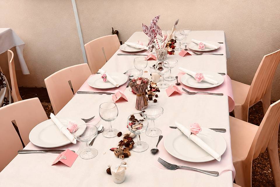 Table rose douce