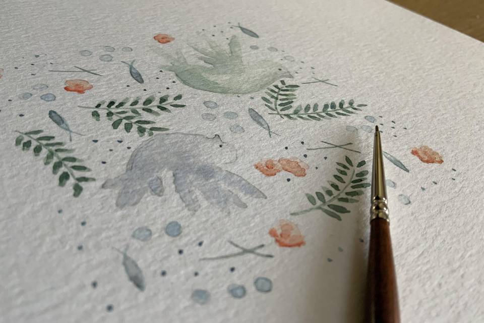 Aquarelle faire-part