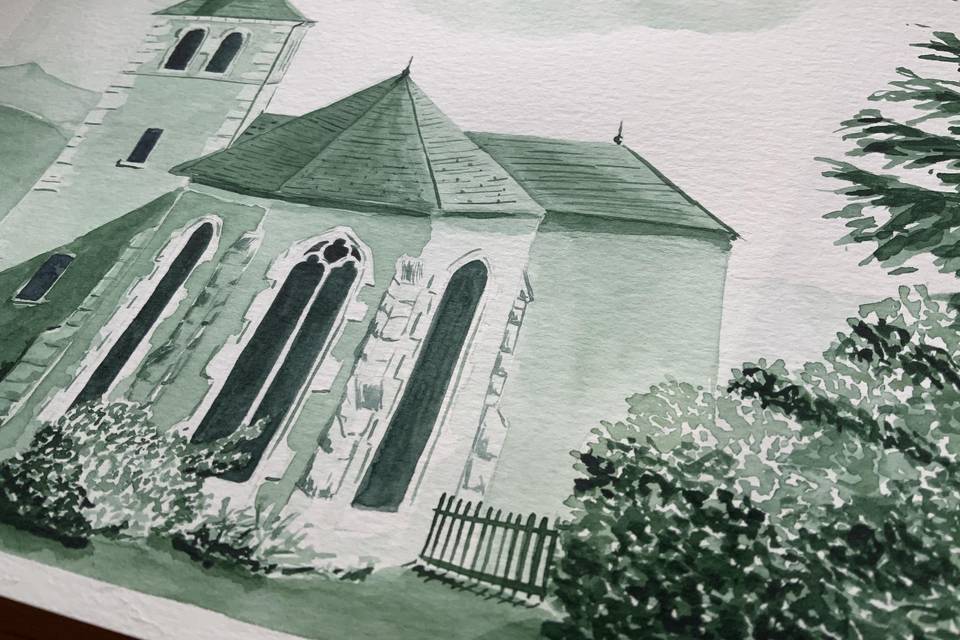 Aquarelle livret de mariage