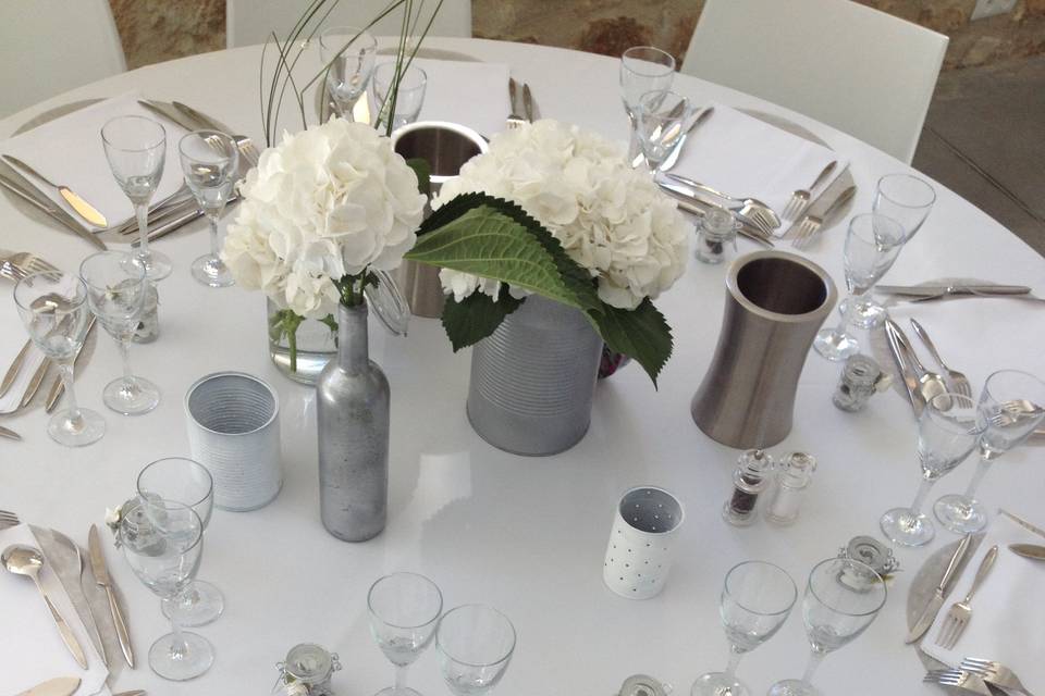 Blanc et gris argent
