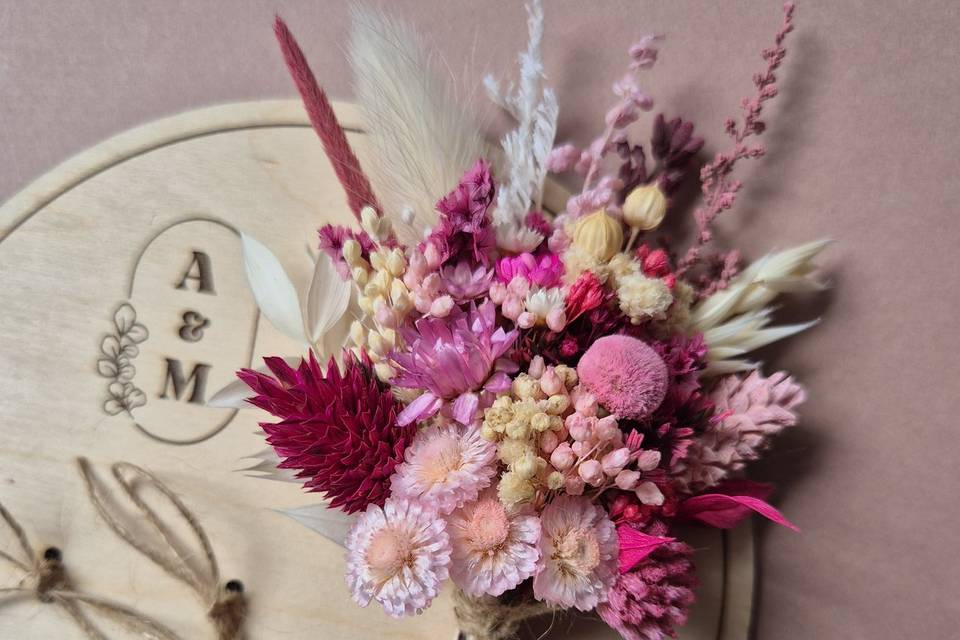 Porte alliances en bois fleuri