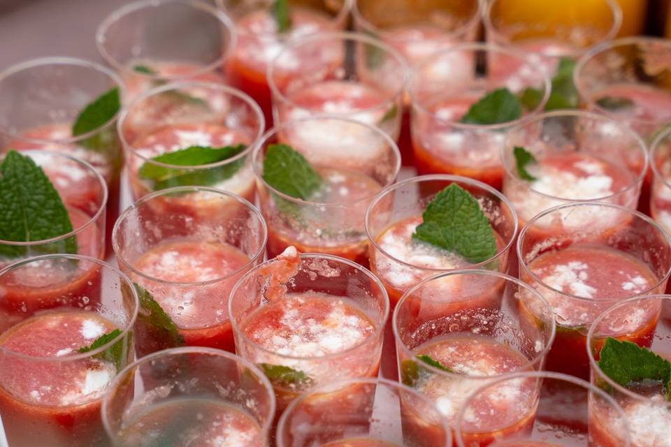 Gaspacho pastèque fêta menthe