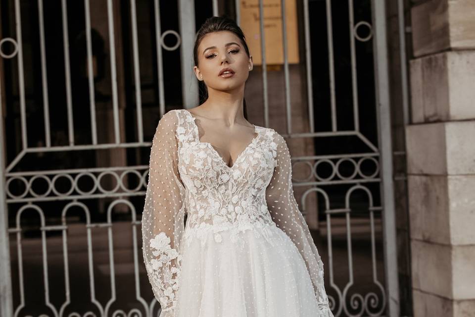 Robe de mariée manche mariée