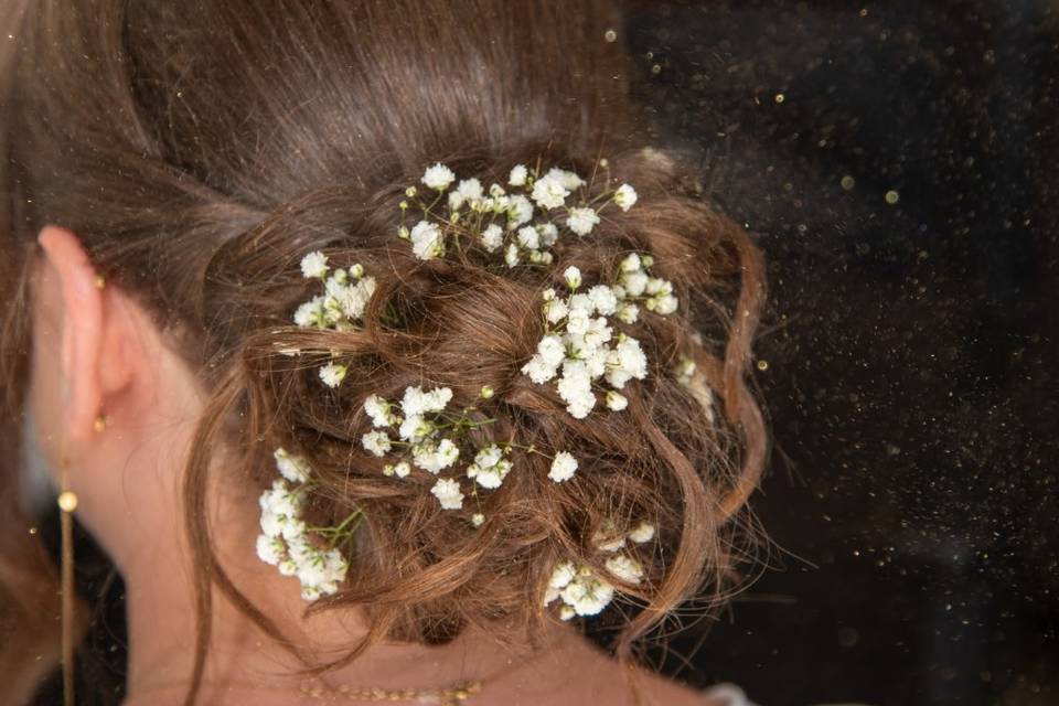 Application des paillettes sur