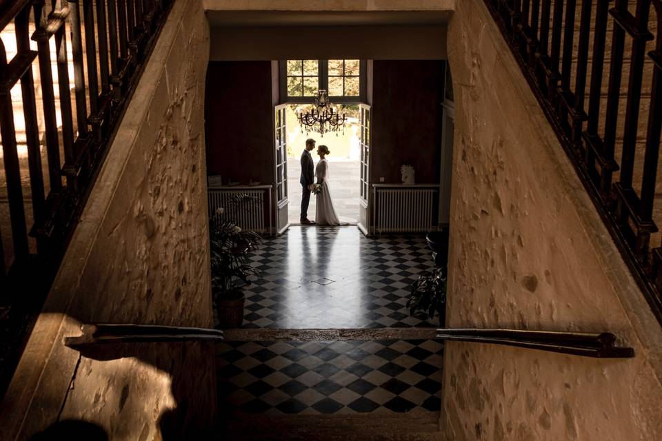 Couple en contre jour