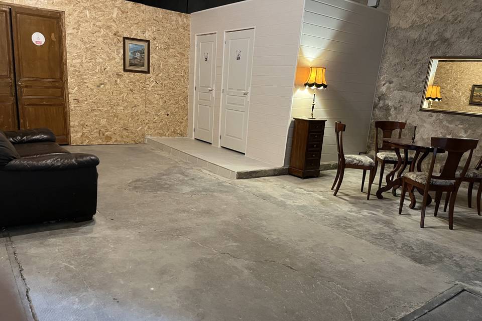 Espace détente avec toilettes