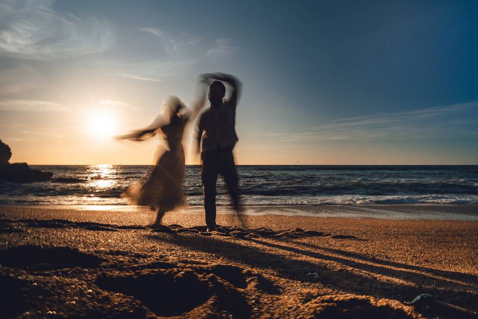 Dancing on the beach