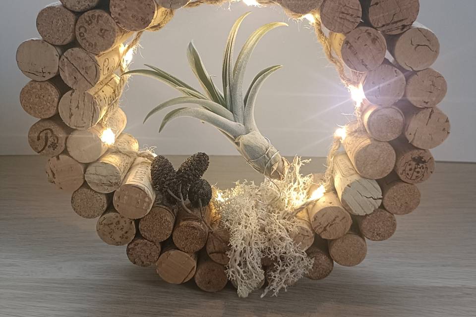 Déco ronde et Tillandsia