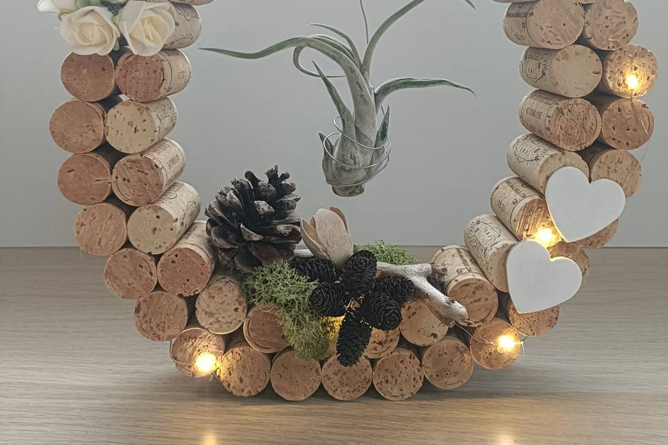 Déco ronde et Tillandsia