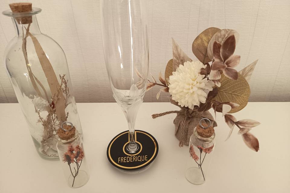 Marque-verre  mariage