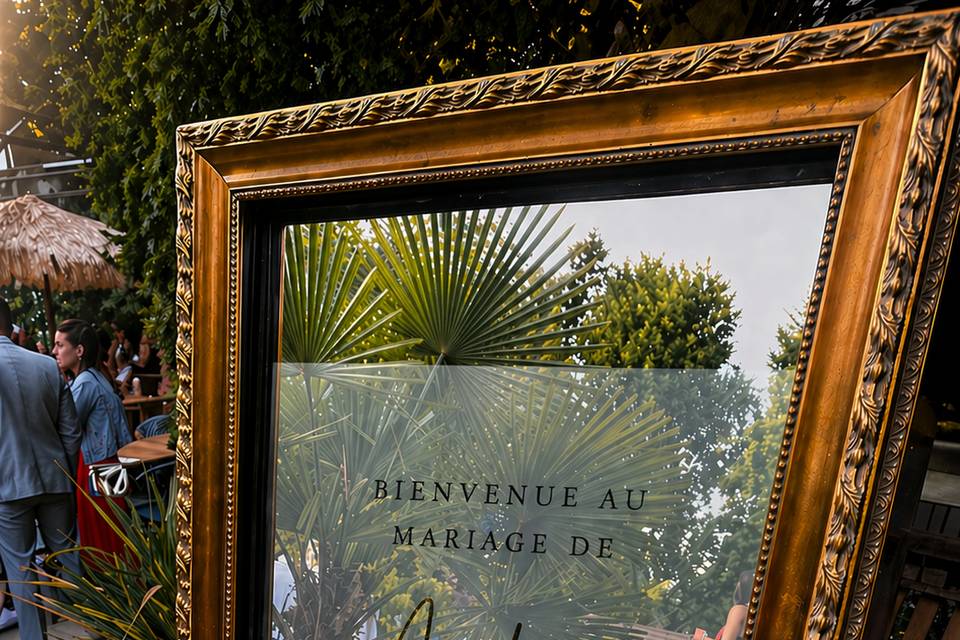 Photobooth mariage cadre or