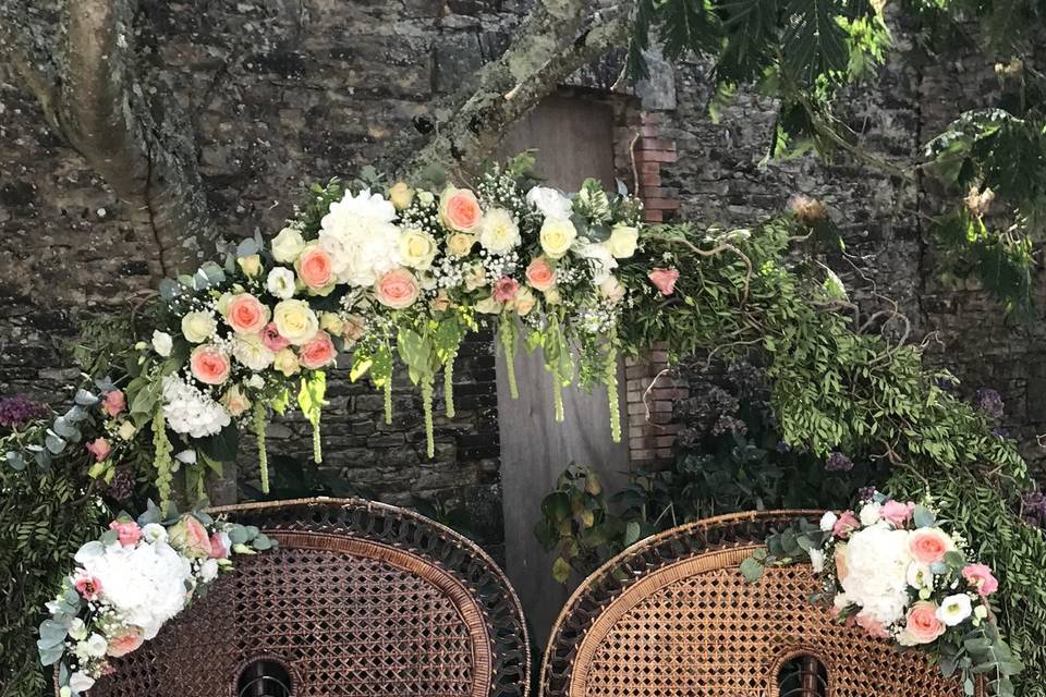 Bouquet de mariée avec roses