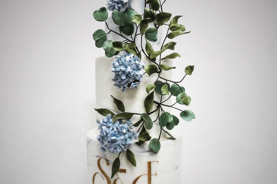 Wedding cake jardin bleu