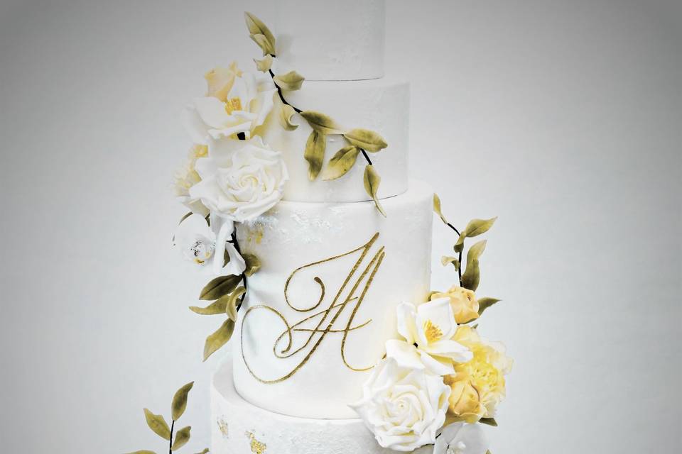 Wedding cake texture et floral