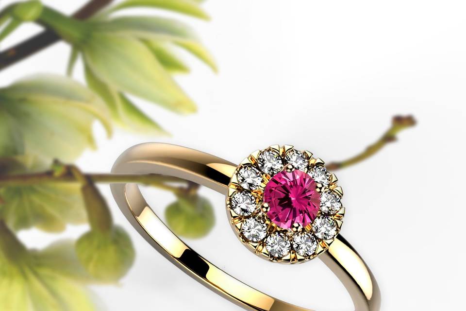 Bague saphir rose Juliet