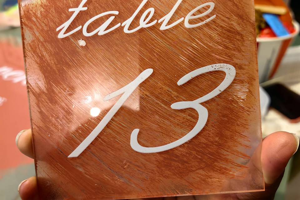 N° de table à personnaliser