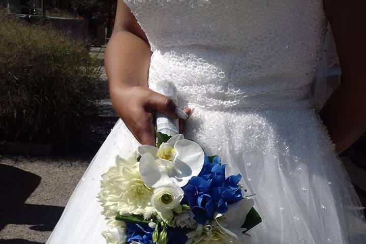 Bouquet mariée bleu