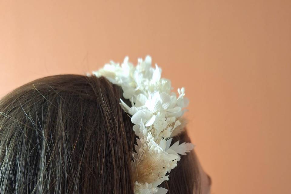 Bandeau en fleurs séchées