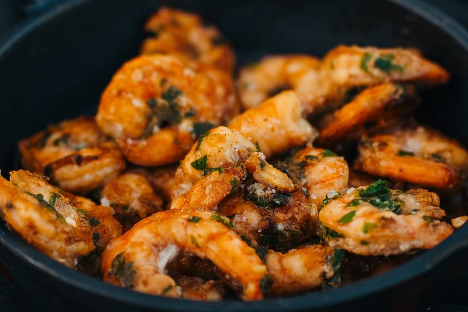 Crevettes snackées