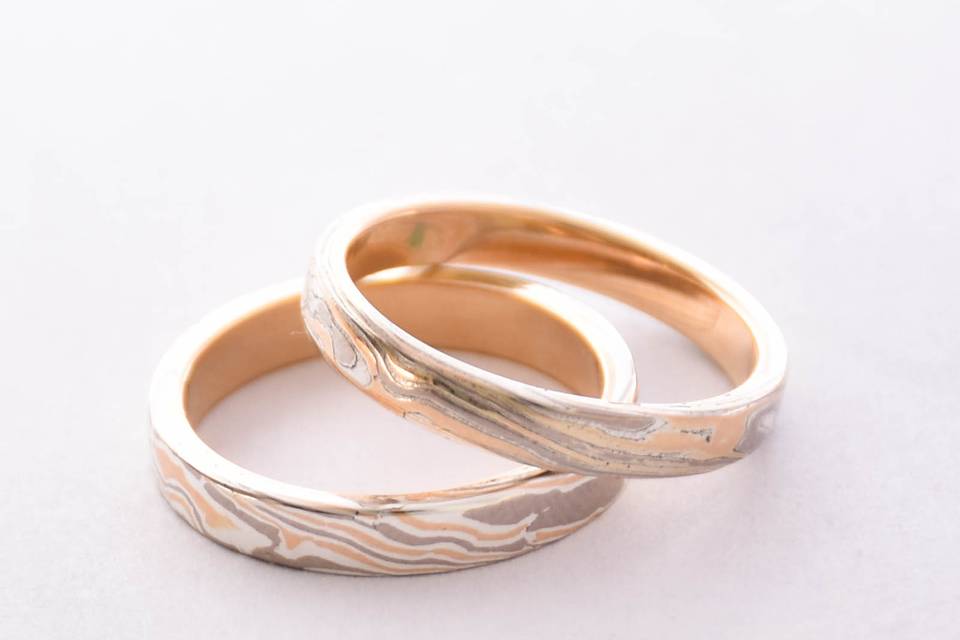 Or gris palladié Or rose 18k