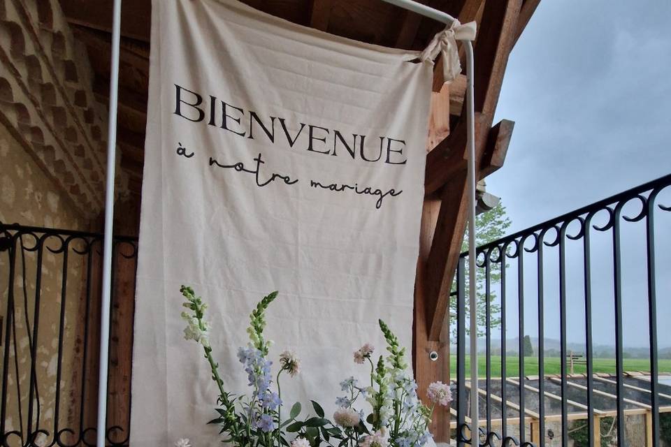 Décor panneau de bienvenue