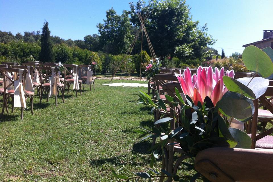 Cérémonie dans le jardin