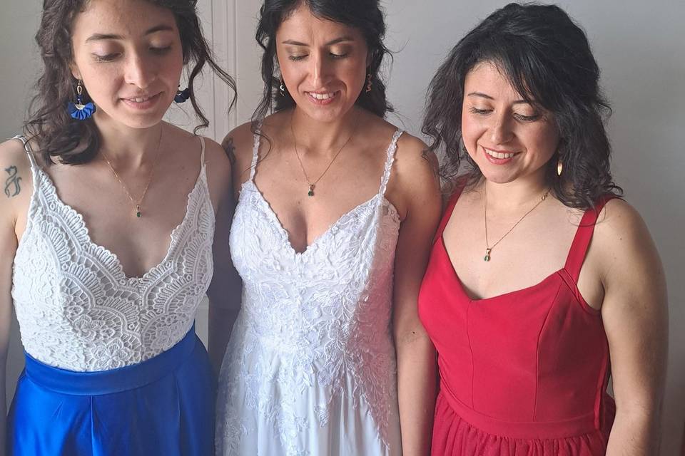 Maquillage mariée et témoins