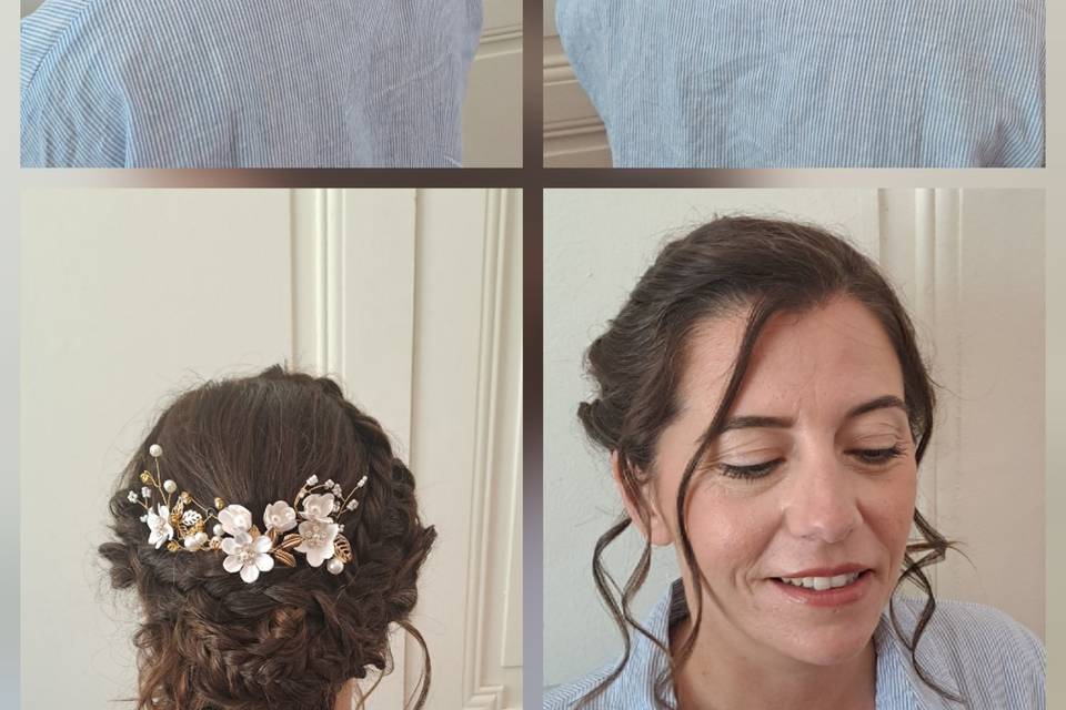 Chignon et maquillage mariée