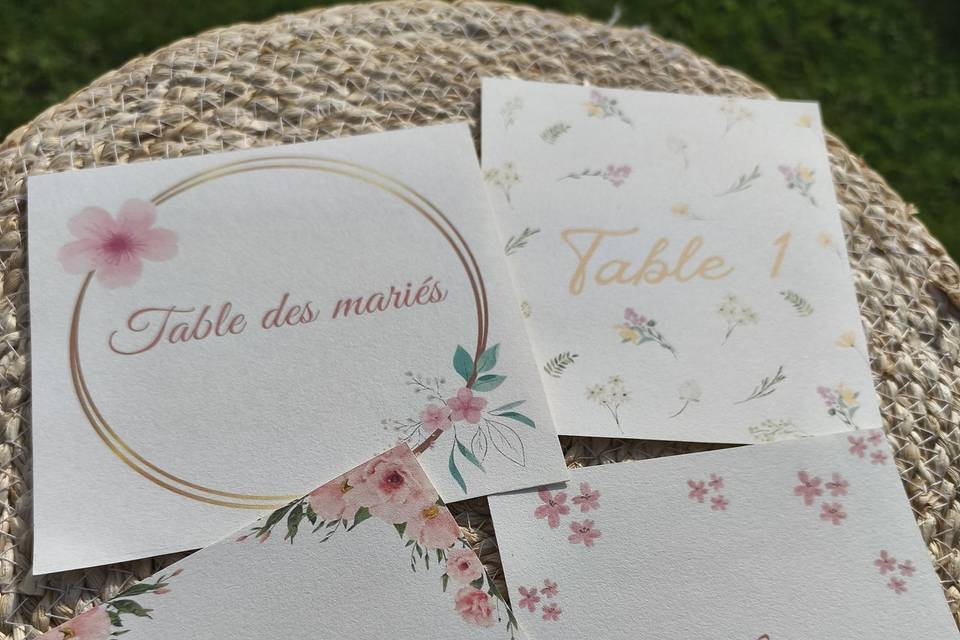 Numéros de tables