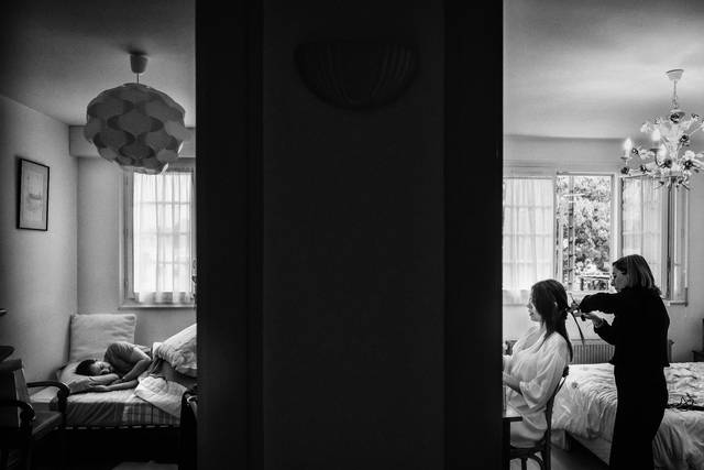 Groom sleeping