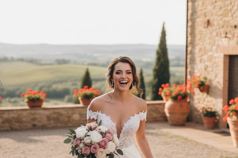 Bride smiling