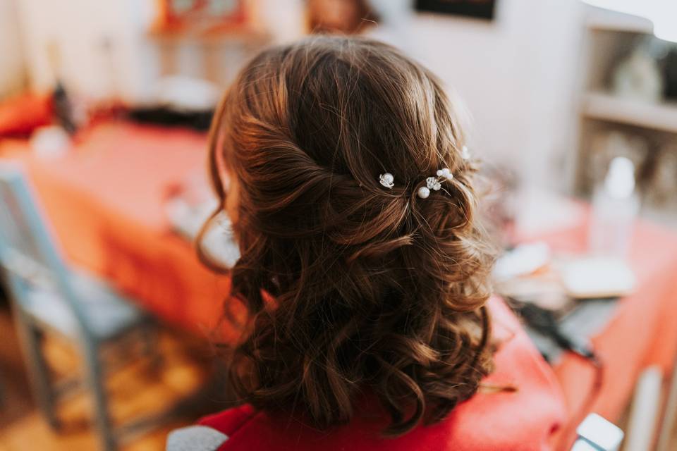 Coiffure mariée demi-attache