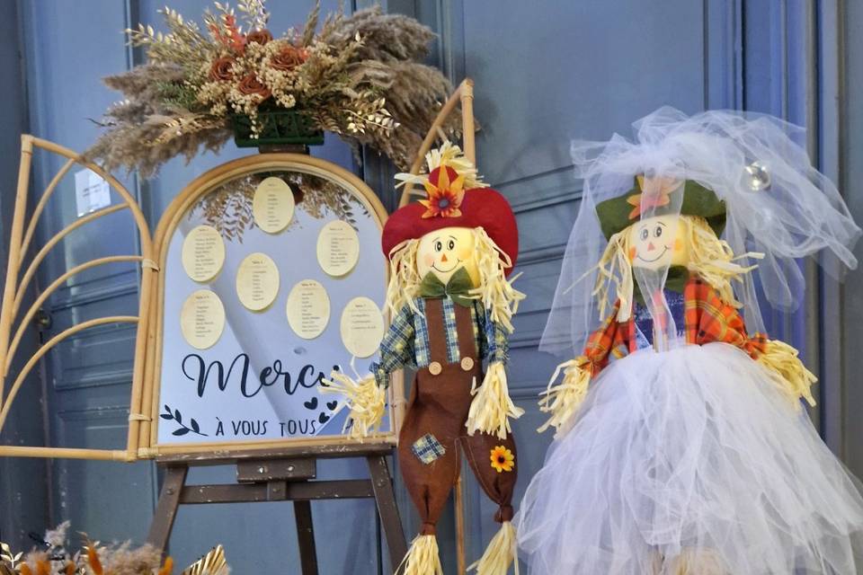 Plan de table mariage automne