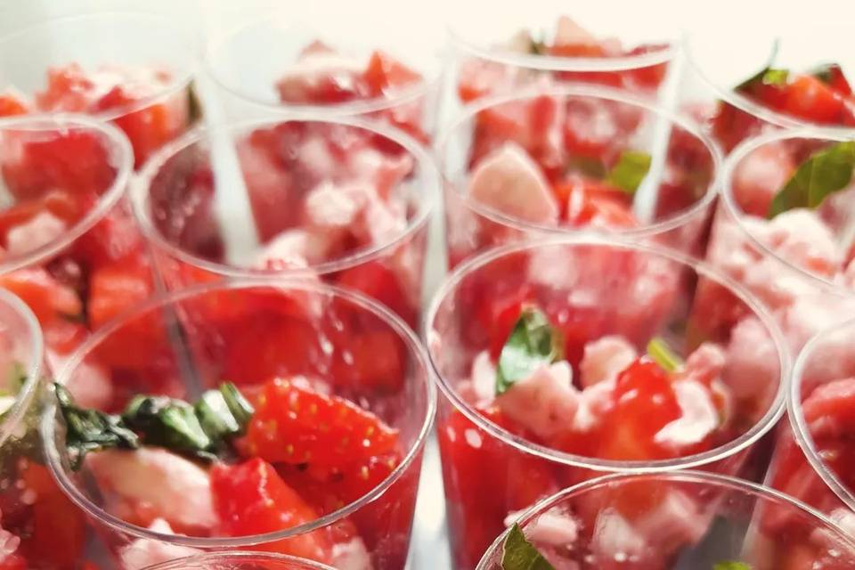 Tartare de fraise en verrine