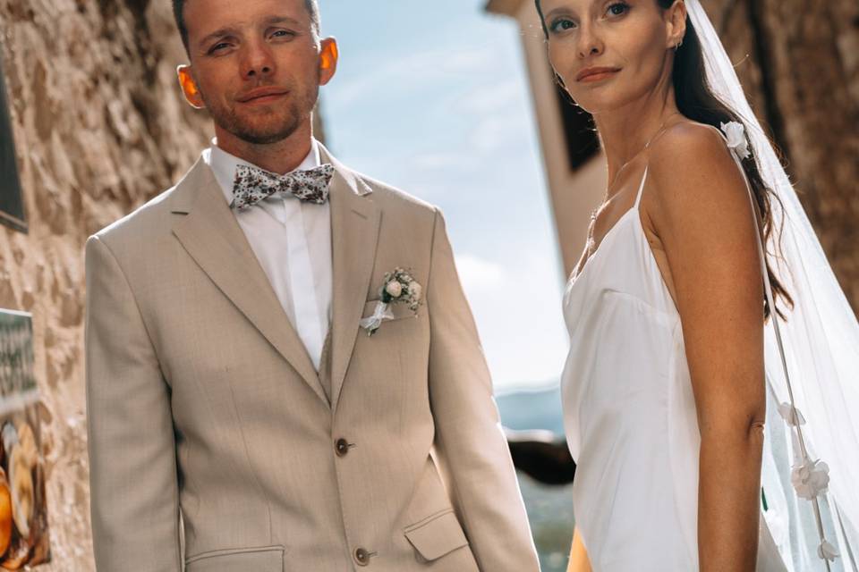 Bride and groom portrait
