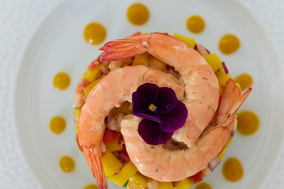 Avocat crevettes mangue