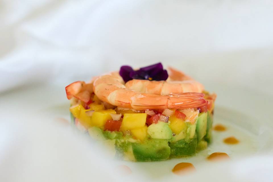 Avocat crevettes mangue